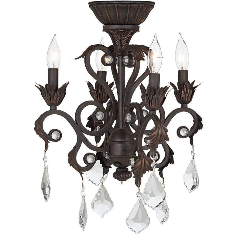 Image 3 Crystal Beaded Oil-Rubbed Bronze 4-Light LED Ceiling Fan Light Kit more views