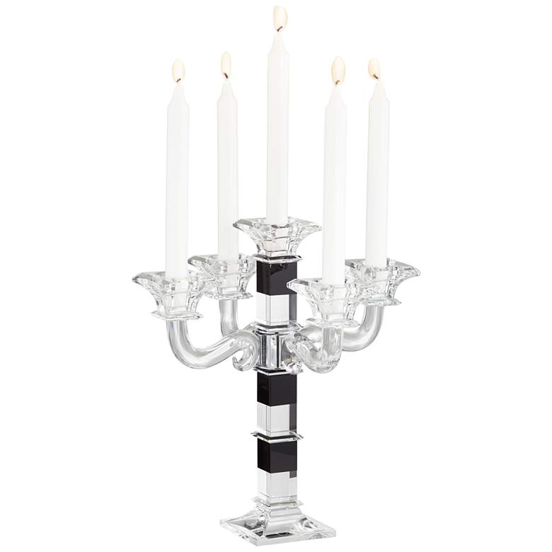 Image 1 Crystal Black Taper Candle Holder