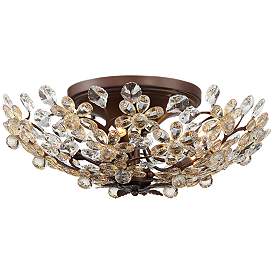 Image2 of Crystal Blooms 21" Wide Clear and Champagne Glass Ceiling Light