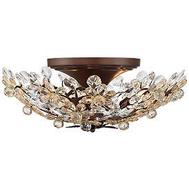Image4 of Crystal Blooms 21" Wide Clear and Champagne Glass Ceiling Light more views