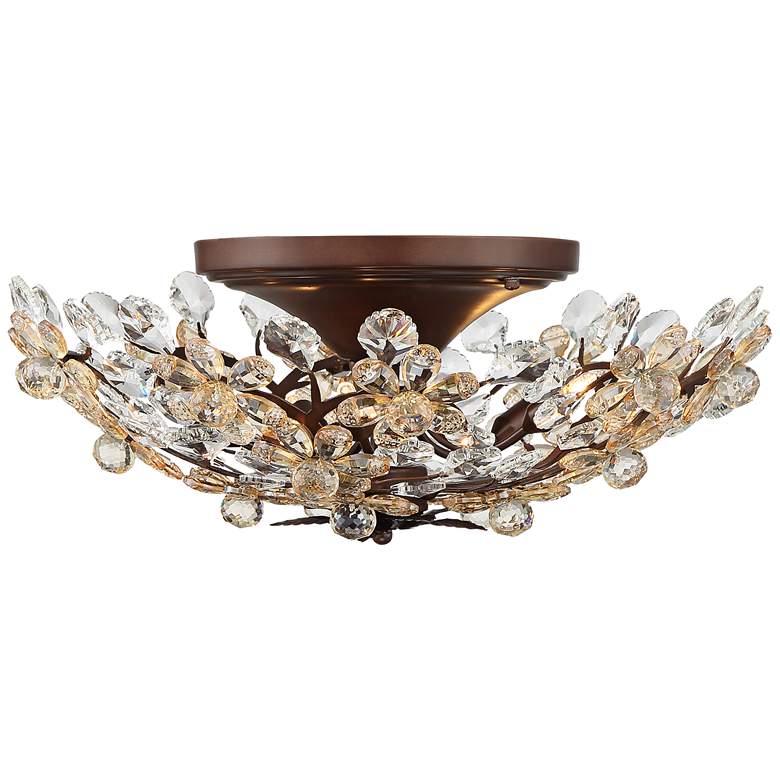 Image 4 Crystal Blooms 21" Wide Clear and Champagne Glass Ceiling Light more views