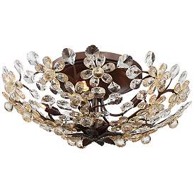 Image5 of Crystal Blooms 21" Wide Clear and Champagne Glass Ceiling Light more views