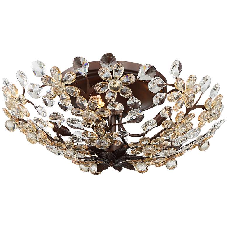 Image 5 Crystal Blooms 21" Wide Clear and Champagne Glass Ceiling Light more views