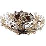 Crystal Blooms 21" Wide Clear and Champagne Glass Ceiling Light