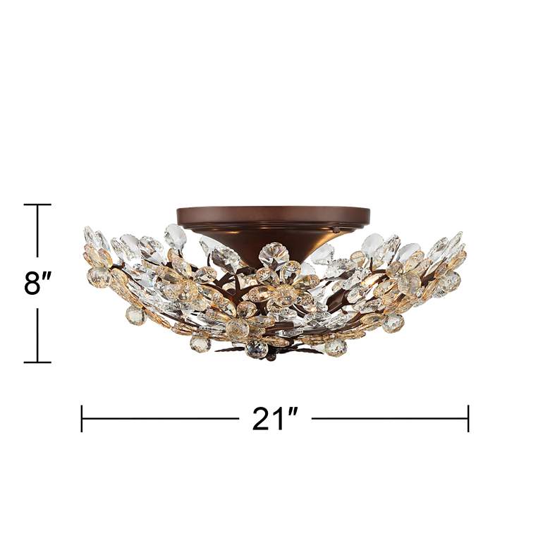 Image 6 Crystal Blooms 21" Wide Clear and Champagne Glass Ceiling Light more views