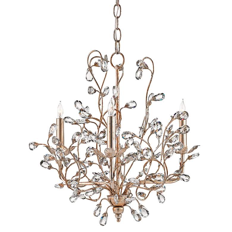 Image 1 Crystal Bud 18" Wide Silver Granello 3-Light Chandelier