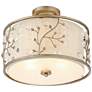 Crystal Buds 16" Wide Antique Silver Drum Ceiling Light