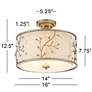 Crystal Buds 16" Wide Antique Silver Drum Ceiling Light
