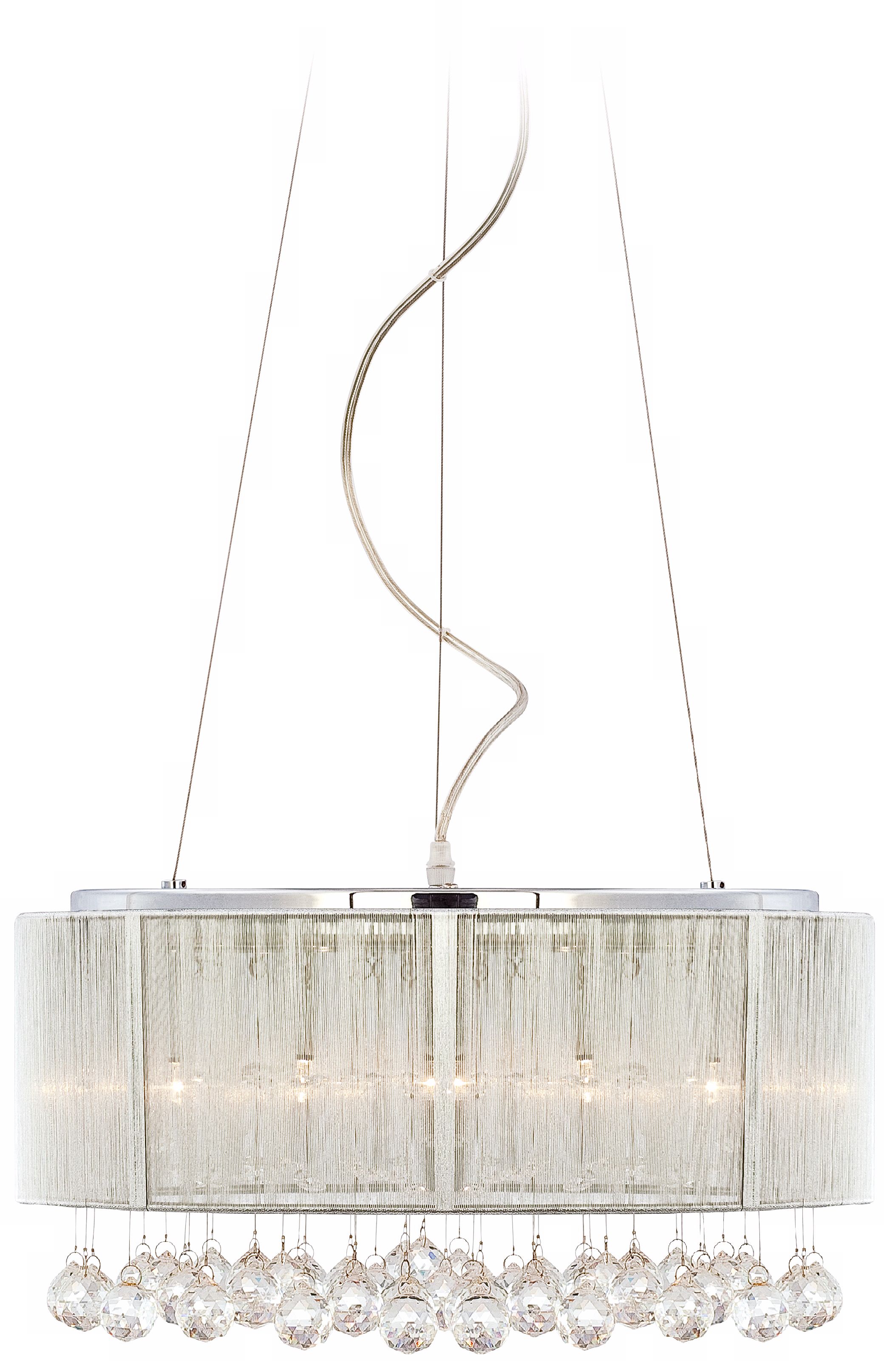 Crystal Cascade and Silver Shade 17 1/2" Wide Pendant Light