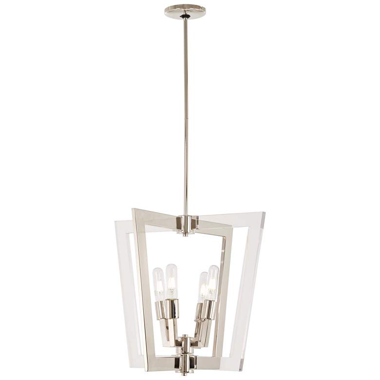 Image 1 Crystal Chrome 20" Wide Polished Nickel 4-Light Pendant
