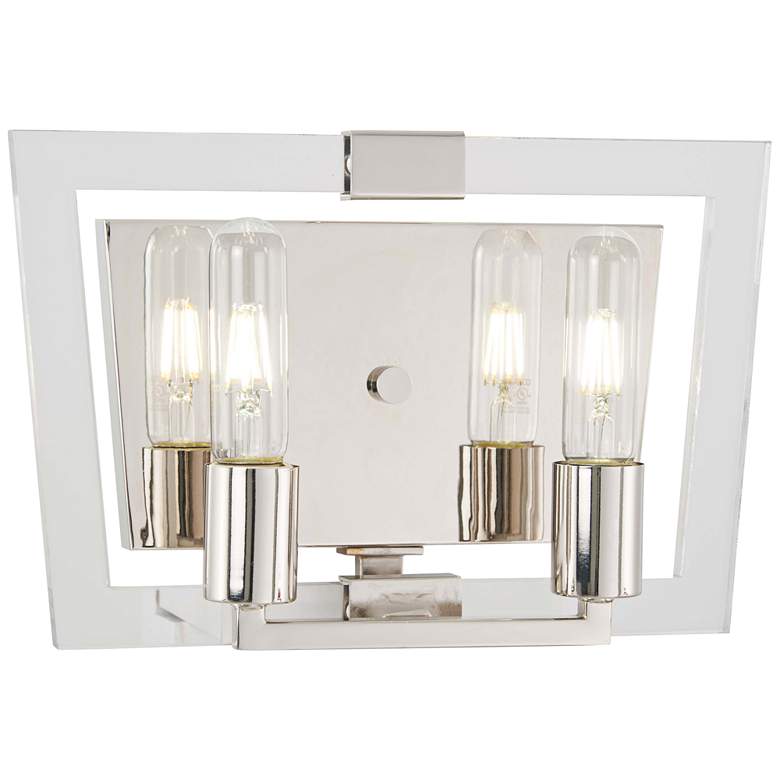 Image 1 Crystal Chrome 8 3/4"H Polished Nickel 2-Light Wall Sconce