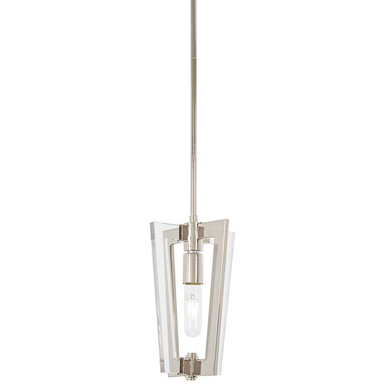 Image 1 Crystal Chrome 8" Wide Polished Nickel Mini Pendant