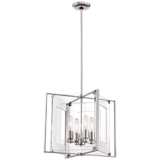 Crystal Clear 14 3/4&quot;W Polished Nickel 4-Light Pendant