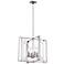 Crystal Clear 14 3/4"W Polished Nickel 4-Light Pendant