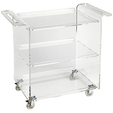 Crystal Clear 34 1/4" Wide Acrylic Bar Cart Trolley Server