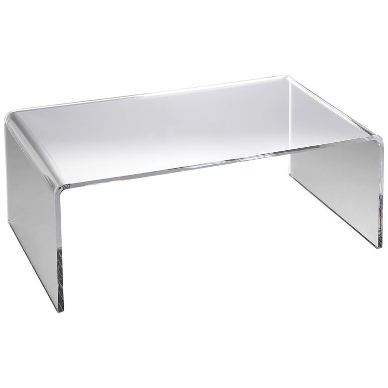 Image 2 Crystal Clear 38 inch Wide Acrylic Modern Coffee Table more views