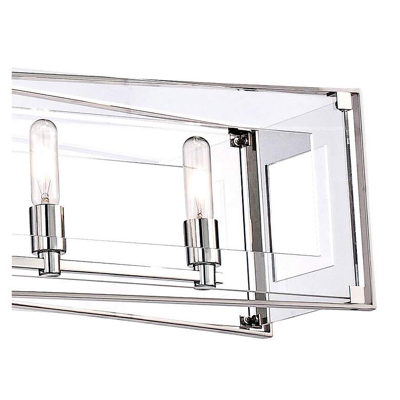 Image 3 Crystal Clear 43 1/4 inchW Nickel Kitchen Island Light Pendant more views