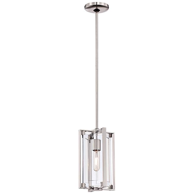 Crystal Clear 5 1/2&quot;W Polished Nickel Mini Pendant