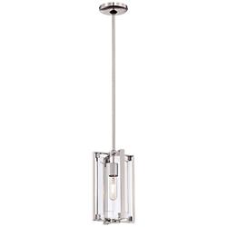 Crystal Clear 5 1/2&quot;W Polished Nickel Mini Pendant