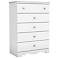 Crystal Collection Pure White 5-Drawer Chest