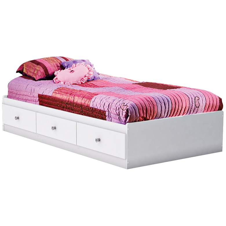 Image 1 Crystal Collection Pure White Twin Mates Bed