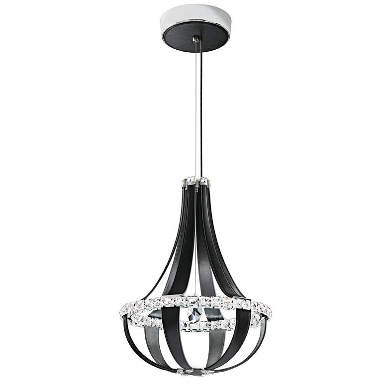 Image 2 Crystal Empire 20 1/2 inchW Grizzly Black LED Pendant Light