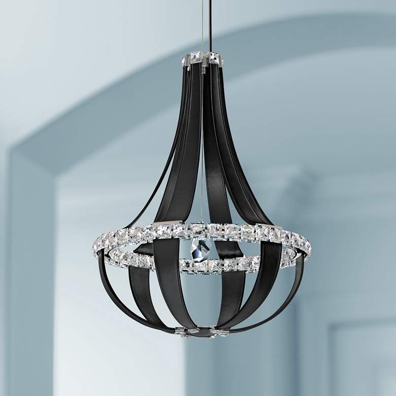 Image 1 Crystal Empire 20 1/2"W Grizzly Black LED Pendant Light