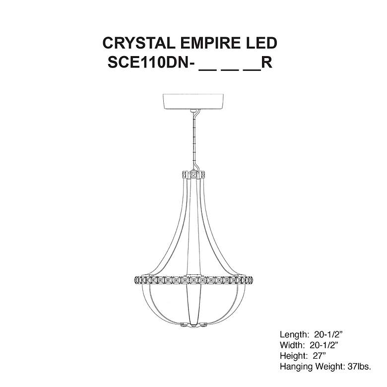 Image 6 Crystal Empire 20 1/2"W Grizzly Black LED Pendant Light more views