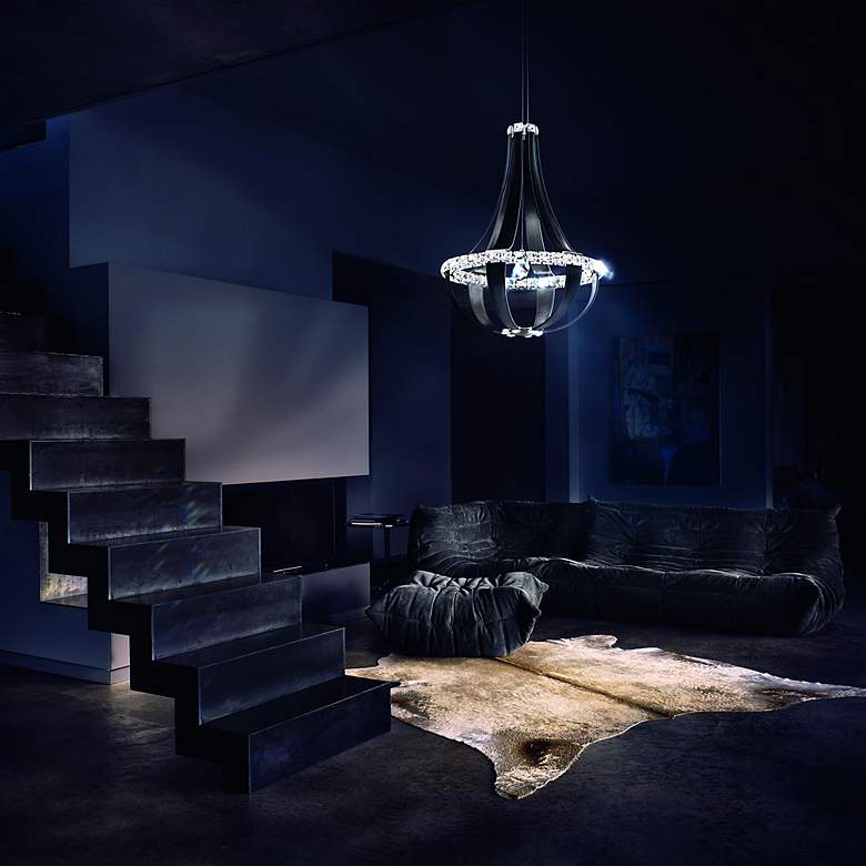 Image 7 Crystal Empire 20 1/2"W Grizzly Black LED Pendant Light more views