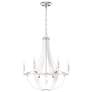 Crystal Empire 29.5"H x 24"W 6-Light Chandelier in White