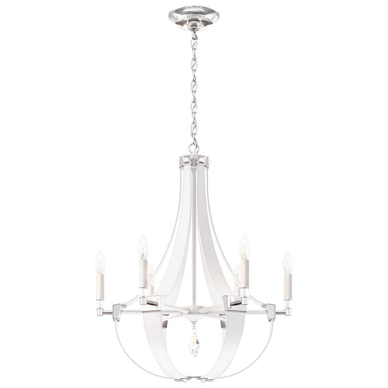 Image 1 Crystal Empire 29.5"H x 24"W 6-Light Chandelier in White