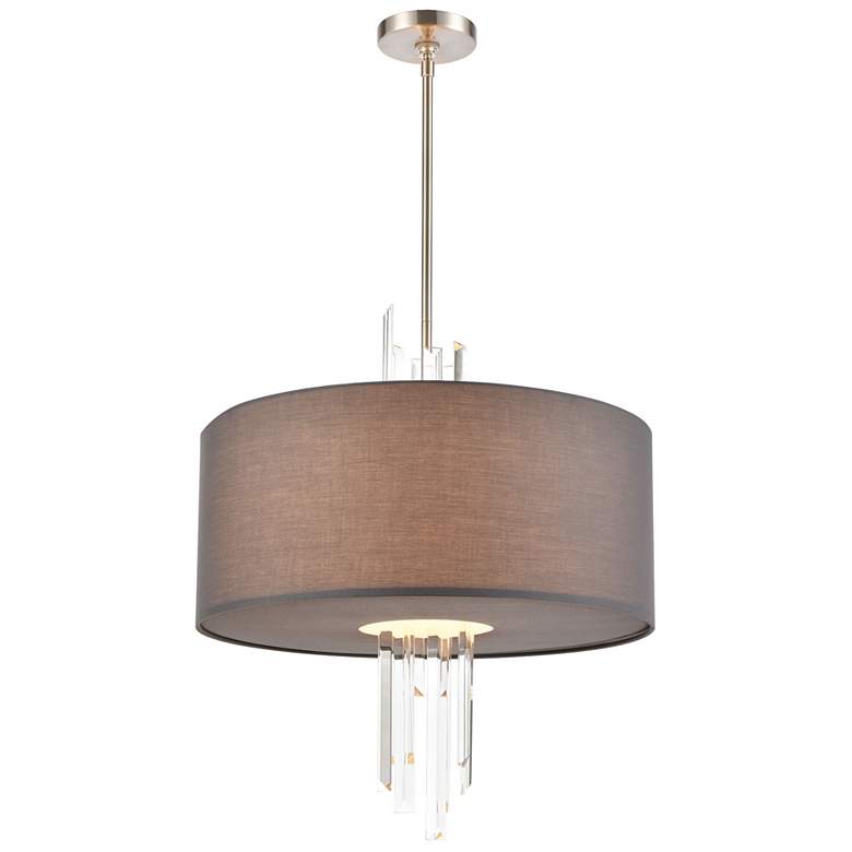 Image 1 Crystal Falls 20" Wide 3-Light Chandelier - Satin Nickel