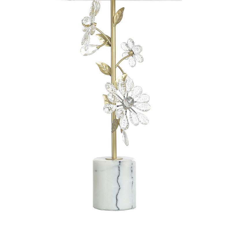 Image 4 Crystal Flora Gold Metal and White Marble Table Lamp more views