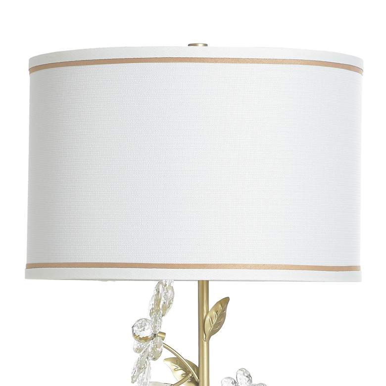 Image 5 Crystal Flora Gold Metal and White Marble Table Lamp more views
