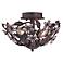 Crystal Flowers 12" Wide Bronze Ceiling Light Fixture