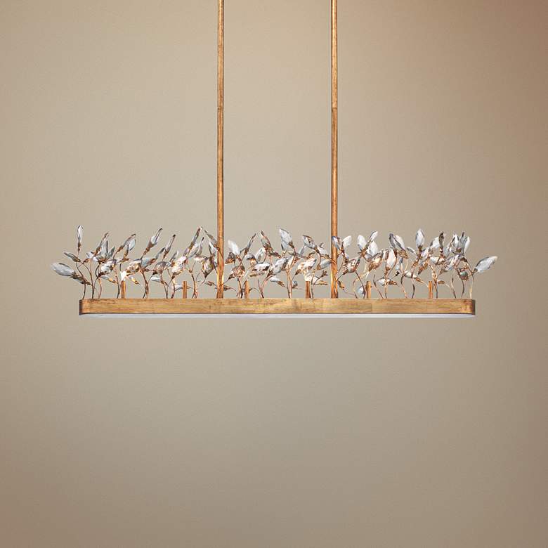 Image 1 Crystal Garden 37 3/4 inch Wide Gold Kitchen Island Light Pendant