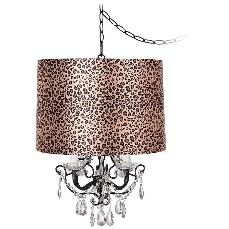 Image 1 Crystal Glitter Designer Leopard Shaded Chandelier