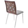 Crystal Gray Fabric Dining Chair with Walnut Back Set of 2