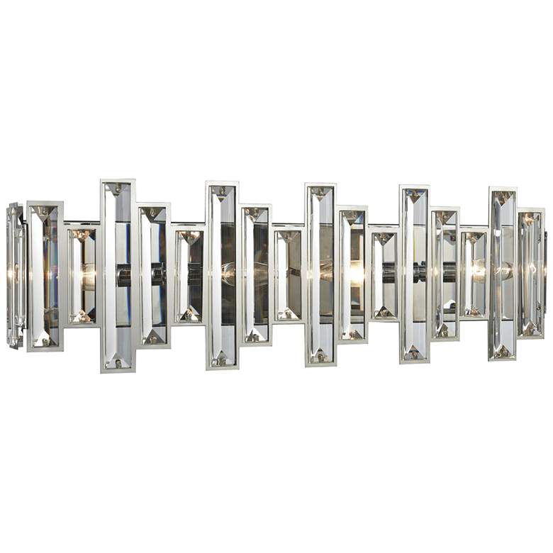 Image 1 Crystal Heights 25" Wide Polished Chrome 4-Light Bath Light