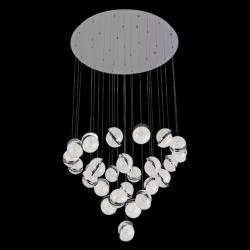 Crystal Ice 34&quot; Wide Round Crystal LED Multi Light Pendant