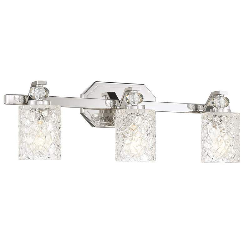 Image 2 Crystal Kay 24 1/2" Wide Chrome 3-Light Bath Light
