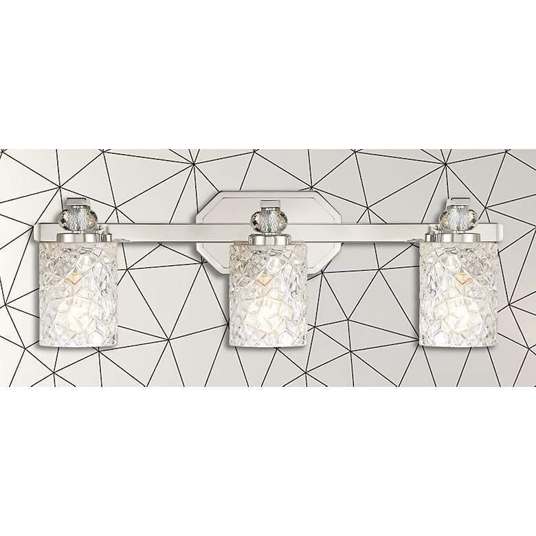 Image 1 Crystal Kay 24 1/2" Wide Chrome 3-Light Bath Light