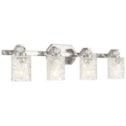 Crystal Kay 32" Wide Chrome 4-Light Vanity Bath Light