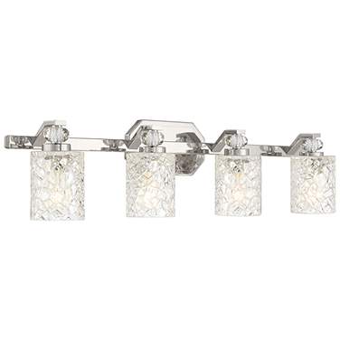 Crystal Kay 32" Wide Chrome 4-Light Vanity Bath Light