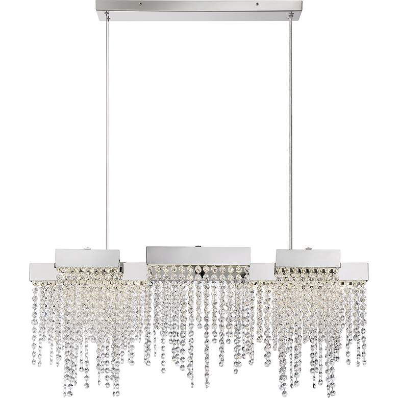 Image 2 Crystal LED Nickel Island Chandelier more views