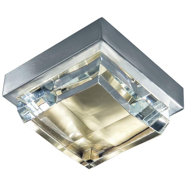 Image 1 Crystal Mini Flush Mount Light - Brushed Nickel/Satin Brass