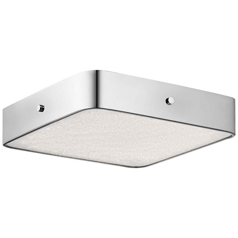 Image 1 Crystal Moon Chrome 15 3/4" Wide LED Square Ceiling Light