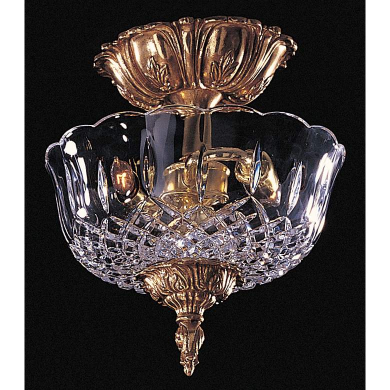 Image 1 Crystal Olde Brass Finish 10 inch Wide Ceiling Light