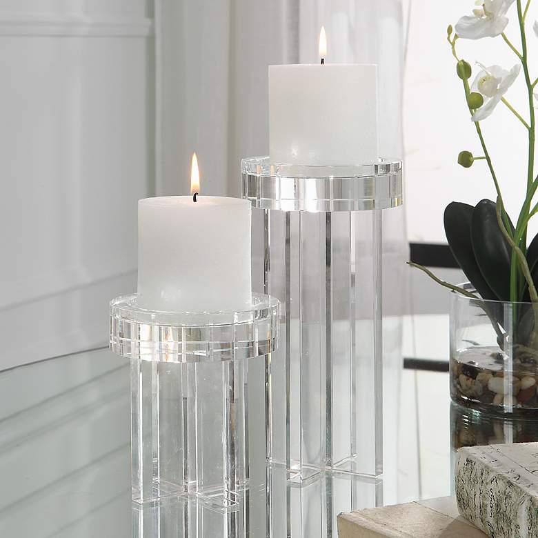 Image 1 Crystal Pillar Candleholder Set/2