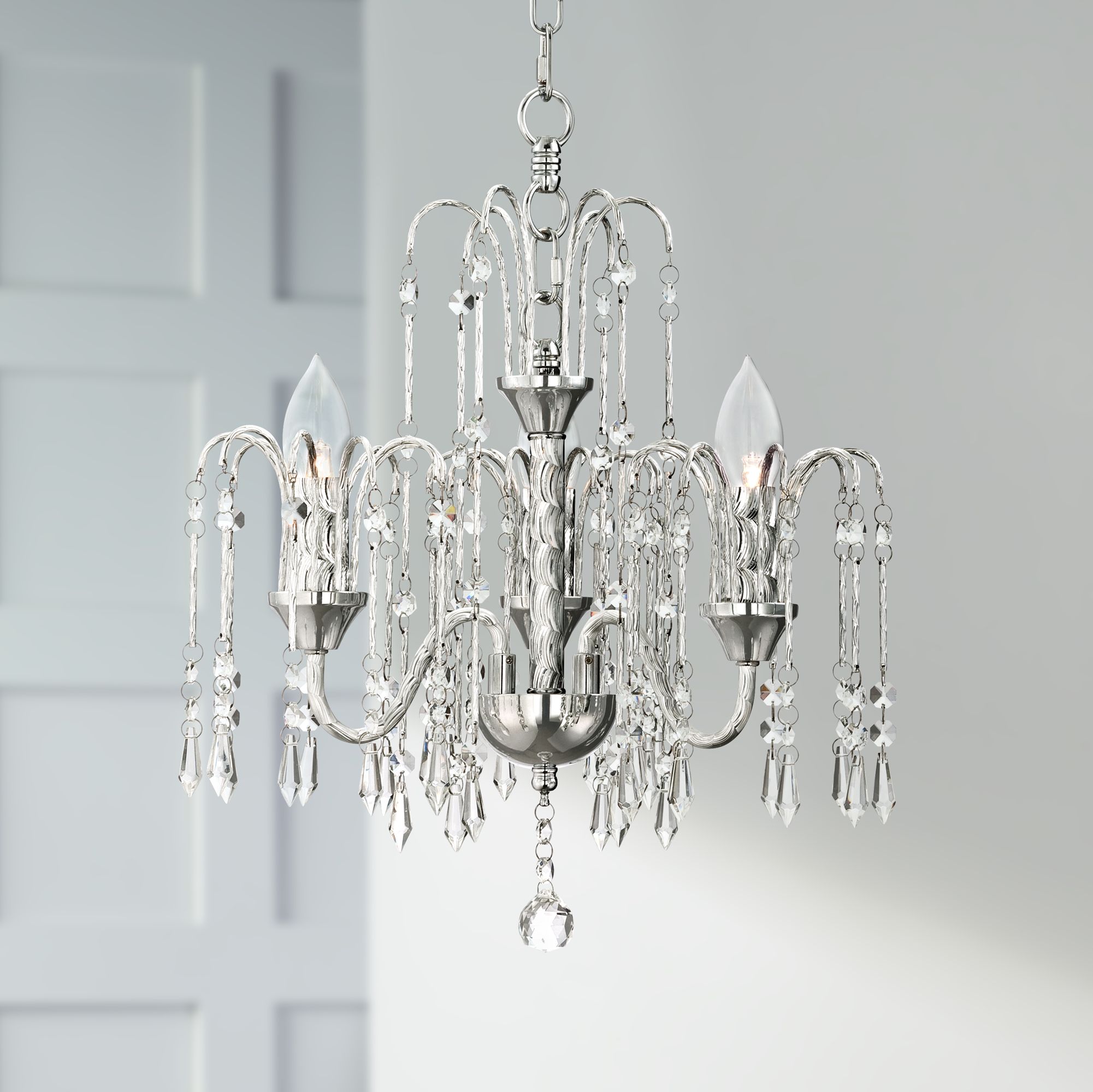 3 light crystal chandelier